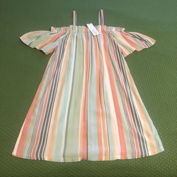 NWT Peyton & Parker Striped Off-the-Shoulder Dress - Picture 1 of 7